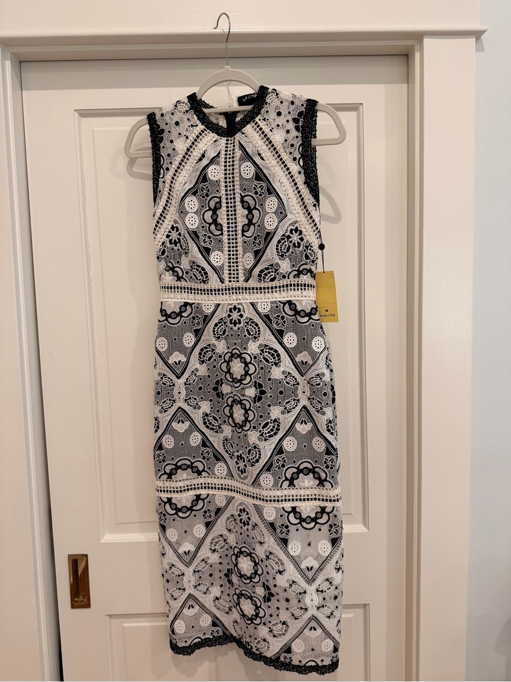 Alexis Black and White Midi Dress